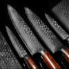 3 Piece Damascus Kitchen Knife Set - including Chef's Knife, Cleaver and Paring Knife view 3