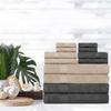 Ample Decor Set of 12 600 GSM 100% Cotton - 4 Bath Towels, 4 Hand Towels, 4 Wash Cloths, Absorbent Soft Premium Quality Machine Washable, Oeko Tex Certified Ideal for Gifting - Beige - Grey view 2