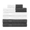 Ample Decor Set of 12 600 GSM 100% Cotton - 4 Bath Towels, 4 Hand Towels, 4 Wash Cloths, Absorbent Soft Premium Quality Machine Washable, Oeko Tex Certified Ideal for Gifting - White - Grey view 1