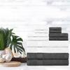 Ample Decor Set of 12 600 GSM 100% Cotton - 4 Bath Towels, 4 Hand Towels, 4 Wash Cloths, Absorbent Soft Premium Quality Machine Washable, Oeko Tex Certified Ideal for Gifting - White - Grey view 2