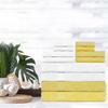 Ample Decor Set of 12 600 GSM 100% Cotton - 4 Bath Towels, 4 Hand Towels, 4 Wash Cloths, Absorbent Soft Premium Quality Machine Washable, Oeko Tex Certified Ideal for Gifting - White - Yellow view 2