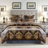 BEIRTY Duvet Cover Set Satin Silk Blanket All Season Bed Duvet Cover Queen Set Royal Black Bedspread Luxury Jacquard Quilt Bedding Sets Matching 2 Pillow Shams (Queen, 3 Pieces) view 1