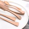 20-Piece Matte Rose Gold Heavy Flatware, Luxury Snplowum 18/10 Stainless Steel Tableware Kitchen Utensils Home & Restaurant Party Wedding Silverware Set Service For 4, Dishwasher Safe view 2