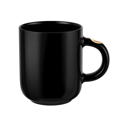 YKHB Ceramic Mug Ceramic Mug Smooth Light Luxury and Simple Nordic Capacity Mug Portable Exquisite Tea Cup Suitable for Office and Home 350ml Home and Office (Color : Black)