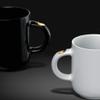 YKHB Ceramic Mug Ceramic Mug Smooth Light Luxury and Simple Nordic Capacity Mug Portable Exquisite Tea Cup Suitable for Office and Home 350ml Home and Office (Color : Black) view 4