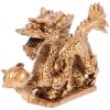 BESPORTBLE Chinese Dragon Sculpture Resin Oriental Dragon Statue Desk Fengshui Figurine Home Art Decoration for Office Home 5INCH Golden view 3