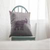 HomeRoots Broadcloth 18" Magenta Elephant Indoor Outdoor Throw Pillow view 4