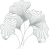 DEKADRON Metal Wall Decor, Leafs, Home Living Room Decor, Wall Sign, Metal Wall Art, Interior Decoration, Indoor Outdoor Hangings, Silver (60x58cm) view 1