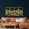Metal Wall Decor, Mountain 4 Panel , Home Living Room Decor, Wall Sign, Metal Wall Art, Interior Decoration, Indoor Outdoor Hangings, Gold (100x50cm) view 1