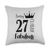 27 Year Old Sassy Classy Fabulous Funny Women 27th Birthday Throw Pillow view 1