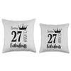 27 Year Old Sassy Classy Fabulous Funny Women 27th Birthday Throw Pillow view 3