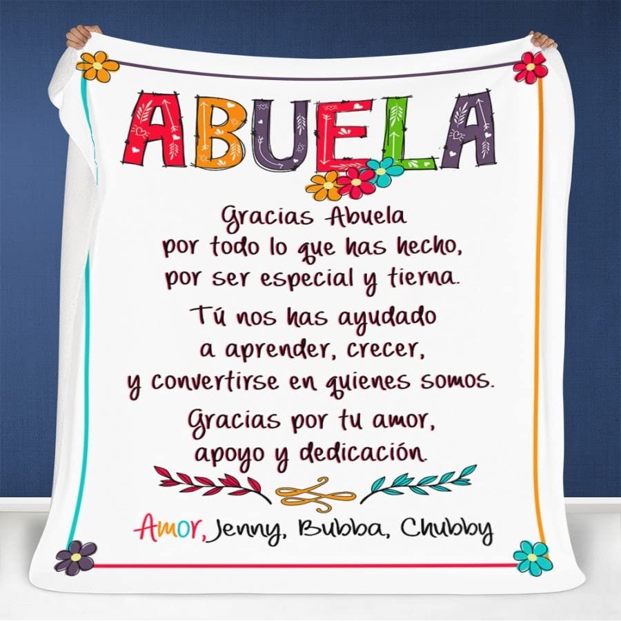 Abuela Gifts Blanket - Customized Gifts for Abuela, Throw Blanket Abuela Birthday Gifts, Fleece Blanket, Abuela Blanket Throw, Abuela Gifts from Grandkids, Abuela and Abuelo Paterno Gifts -5