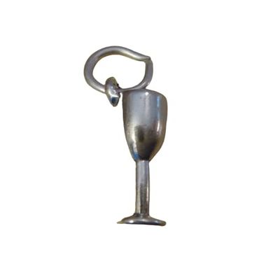 1 Sterling Silver 3D Small 13x6mm Wine Glass Goblet Charm! Jewelry Making For You