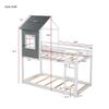House Bed for Kids, Low Bunk Bed with Roof, Twin Over Twin Wood Bunk Beds with Roof/Window/Guard Rail/Ladder, Toddlers House Bed with Roof, No Box Spring Needed view 2