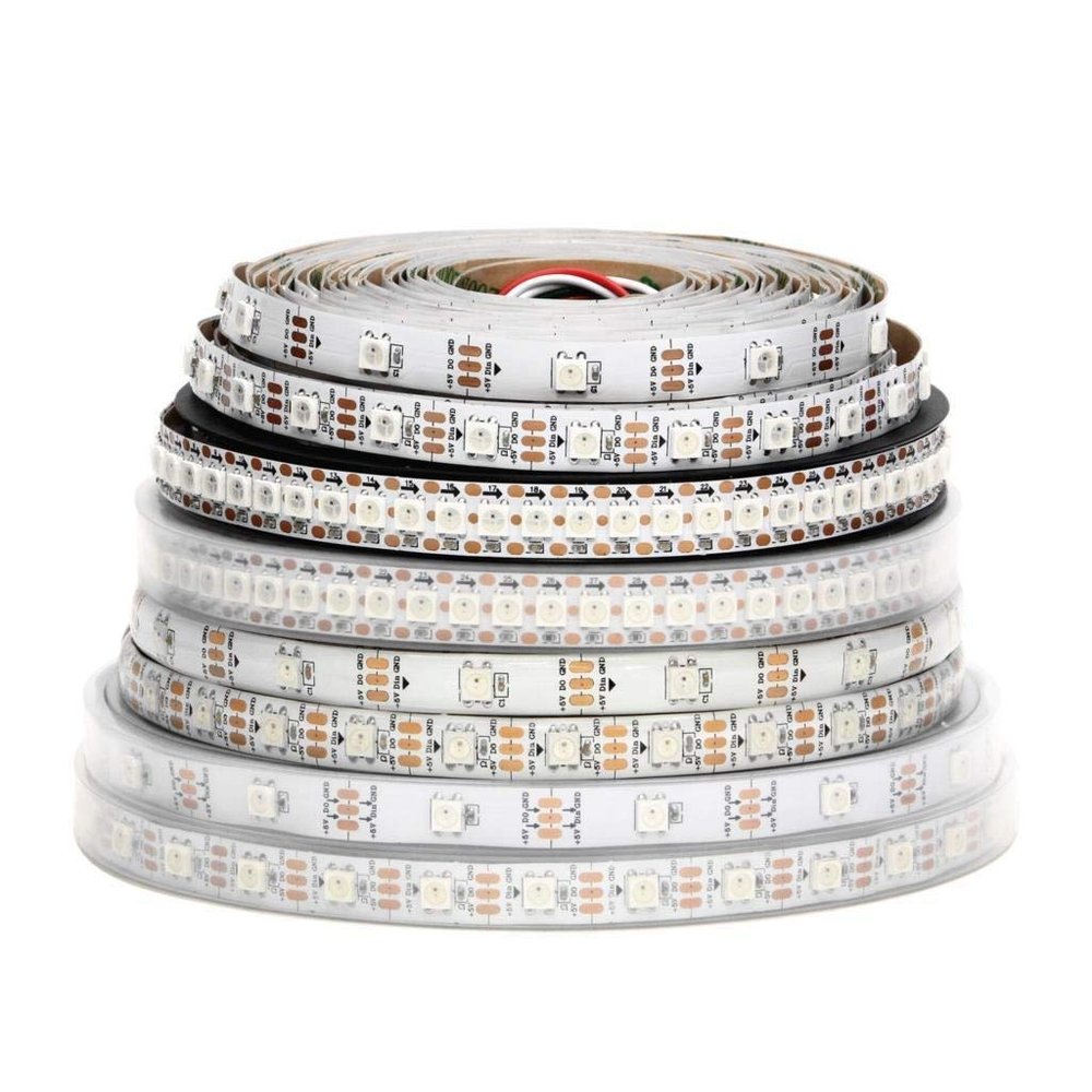 GSYFDZSWZX Fengyan Landscape Lights 1m/5m WS2812B Led Strip 30/60/144 Pixels/LEDs/m WS2812 Smart RGB Led Light Strip Black/White PCB IP30/65/67 DC5V LED Street Lamp