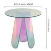 Viltisumt Acrylic Side Table Colorful Glass Round End Table, Beautiful Small Narrow Bedside Couch Sofa Side Tables for Drink Snack Magazine Living Room Bedroom, Clear Suncatcher Night Stands, 18 inch view 2