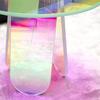 Viltisumt Acrylic Side Table Colorful Glass Round End Table, Beautiful Small Narrow Bedside Couch Sofa Side Tables for Drink Snack Magazine Living Room Bedroom, Clear Suncatcher Night Stands, 18 inch view 3