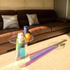 Viltisumt Acrylic Side Table Colorful Glass Round End Table, Beautiful Small Narrow Bedside Couch Sofa Side Tables for Drink Snack Magazine Living Room Bedroom, Clear Suncatcher Night Stands, 18 inch view 4