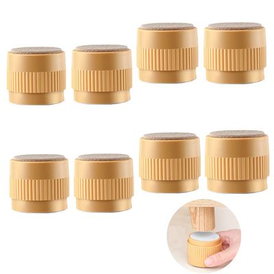 Phitruer 8 Pack Adjustable Round Furniture Risers 2 inch, Self-Adhesive Bed Riser Heavy Duty Furniture Leg Extenders for Bed Sofa Couch Chair Table (Yellow)