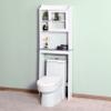 SECARUS Over The Toilet Home Bathroom Organizer with Door Freestanding Wooden Space-Saving Heavy Duty Corner Cabinet (White) view 1