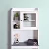 SECARUS Over The Toilet Home Bathroom Organizer with Door Freestanding Wooden Space-Saving Heavy Duty Corner Cabinet (White) view 3