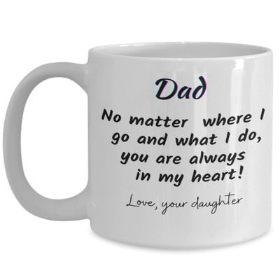15Oz White Ceramic Dad Mug, Funny Gifts for Dad from Daughter