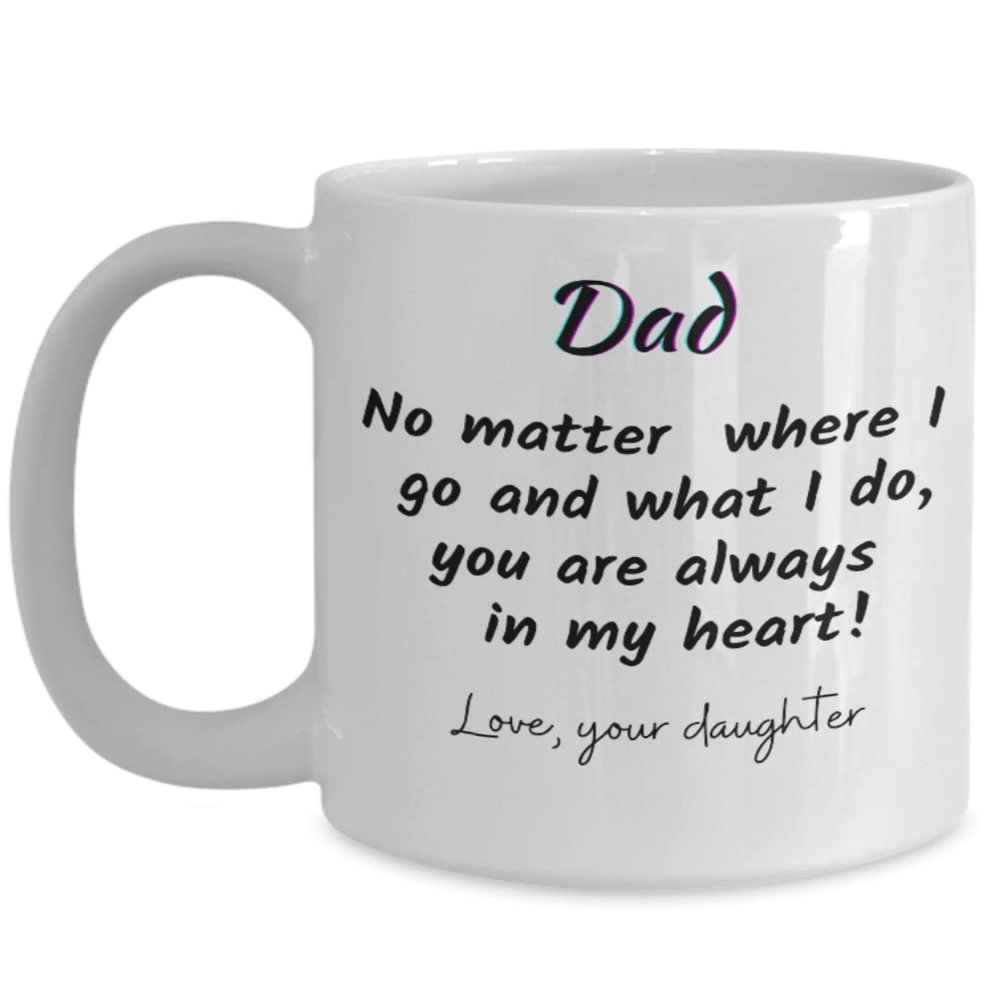 15Oz White Ceramic Dad Mug, Funny Gifts for Dad from Daughter