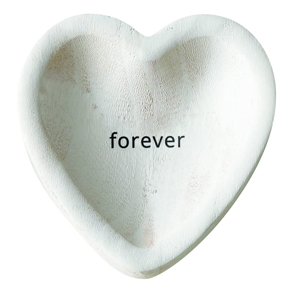 Santa Barbara Design Studio Wedding Paulownia Wood Heart Trinket Tray, 5-Inch, Forever