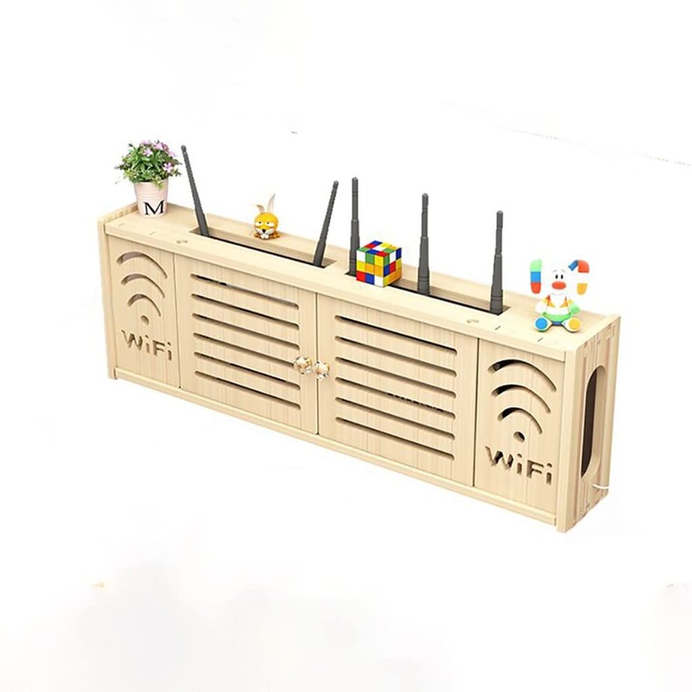 Floating WiFi Router Storage Box Wall Mounted Router Box for Desktop,Storage Box Floating Shelf for Set-Top Box Router TV Box Shelf Wall Storage Box (Size : 71 * 11.5 * 24cm, Style : B)