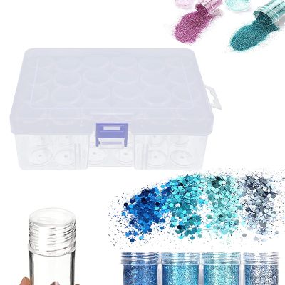 Storage, 2.0 X 1.0in Bead Storage Painting Accessories, Separate Plastic Bottles Bead Organizer with Storage Box Sticker for DIY Art Crafts