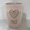Rae Dunn RINSE Holder - with heart - Ceramic - Pink - Valentine's Day Sweet Vanity Accent view 1