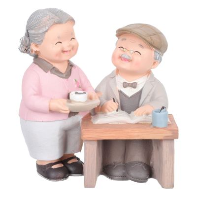 1set Resin Couple Adorn Romantic Anniversary Present Desktop Decor for Home Lightweight Adorable Figurine for Living Bedroom Office