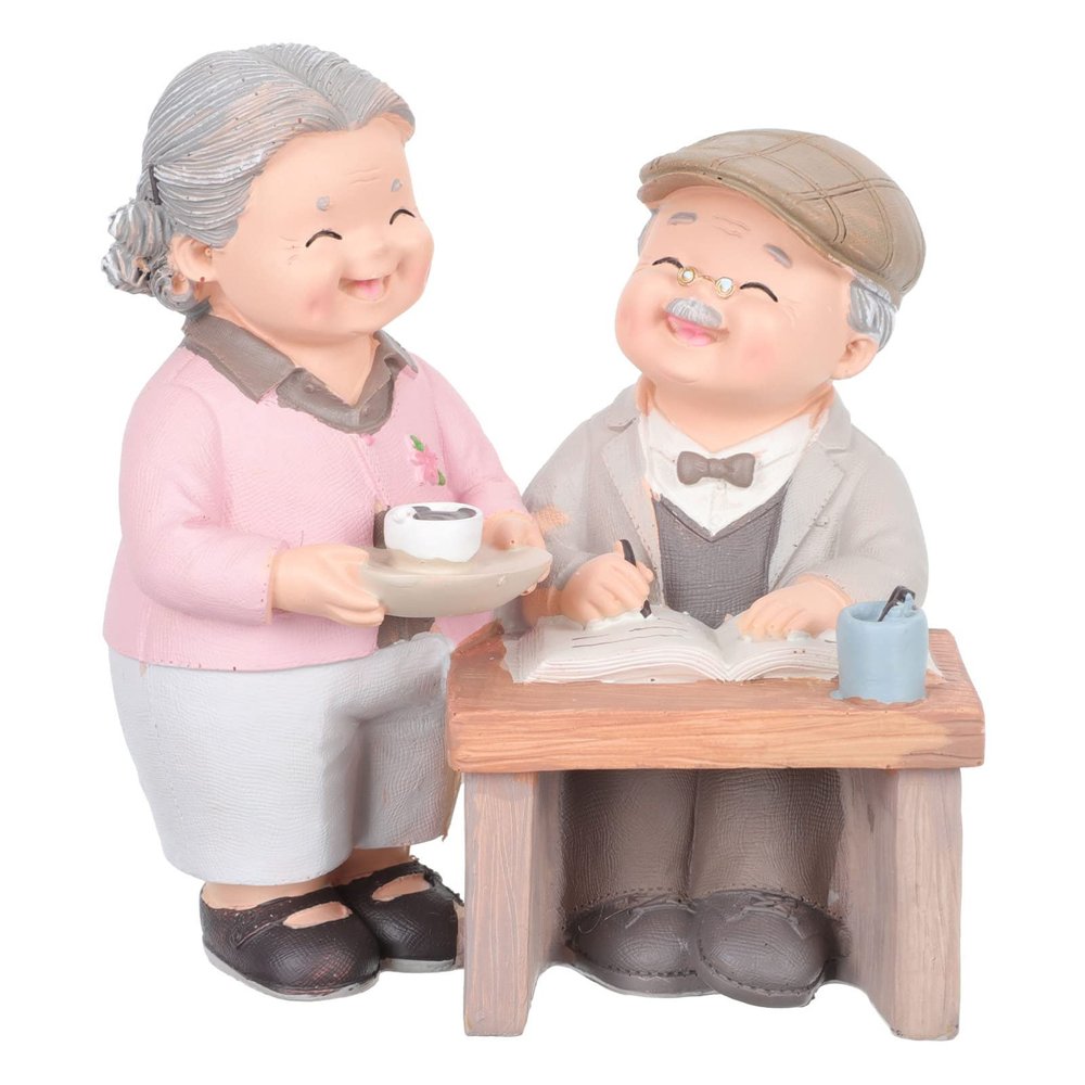 1set Resin Couple Adorn Romantic Anniversary Present Desktop Decor for Home Lightweight Adorable Figurine for Living Bedroom Office