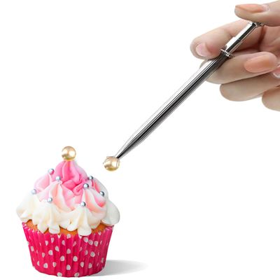 Sprinkle Pen, Pearl Grabber, Sugar Bead Pick-up Tool, Dragee Holder with 4-Prong, Edible Candy Catcher with 4 Claw for Cake, Cupcake, Ice Cream Baking Decoration, HIFUNBK