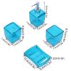 Blue Bathroom Sets Accessories, Bathroom Countertop Accessory Set Soap Dispenser Set with Soap Dish Toothbrush Holder and Cup view 4