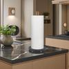 Buruis Wood Paper Towel Holder, Marble Base Modern Decorative Countertop Standing Rolls Holder for Kitchen, Toilet, Pantry and Bathroom (Marble Base Black) view 4