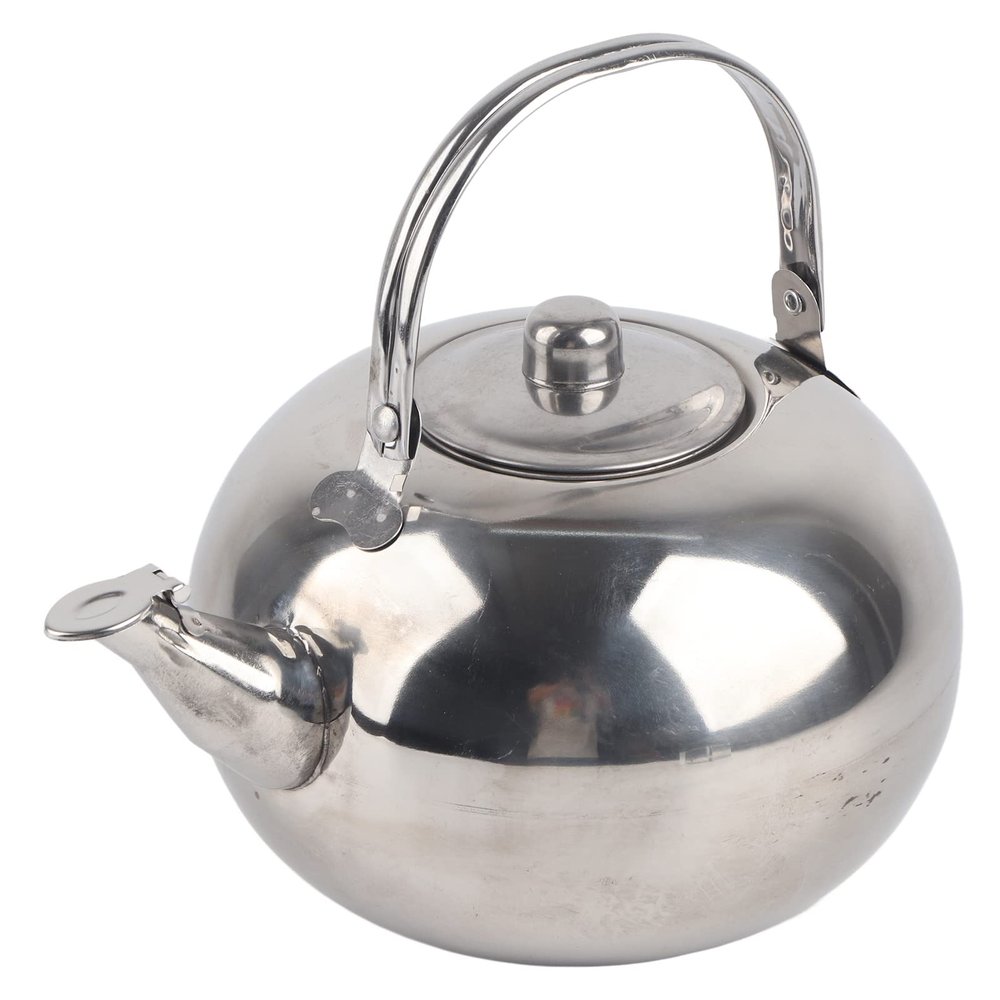 Stainless Steel Teapot with Infuser, Metal Tea Pots for Stove Top Tea Kettle for Home with Lid and Handle for Loose Leaf Tea Bags(M)