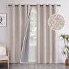 YoungsTex Beige Linen Blackout Curtains 84 Inch Length for Living Room, Thermal Insulated Winter Drapes with Grommet Room Darkening Thick Privacy for Bedroom Windows, 2 Panels, 52 X 84 Inch view 1
