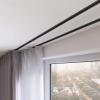 ACMEART Ceiling Curtain Track,Hidden Ceiling Track for Curtains,Room Divider Curtain Rod,Ceiling Track Set with Silent Rollers for Living Room/Bedroom/Shower Room(Customized size,Black) view 1