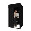 Clothing Store Fitting Room, Movable Square Changing Room, DIY Temporary Locker Room with Metal Landing Track, Privacy Screen Partition for Office Outdoor Activity and The Mall (Black, 39x39x78in) view 1