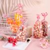 100 Pieces Ballet Cellophane Goody Bags Ballet Girl Plastic Goody Bag Dancing Girls Transparent Candy Bags with 100 Pieces Silver Twist Ties for Ballet Theme Baby Shower Birthday Party Decors, Pink view 4