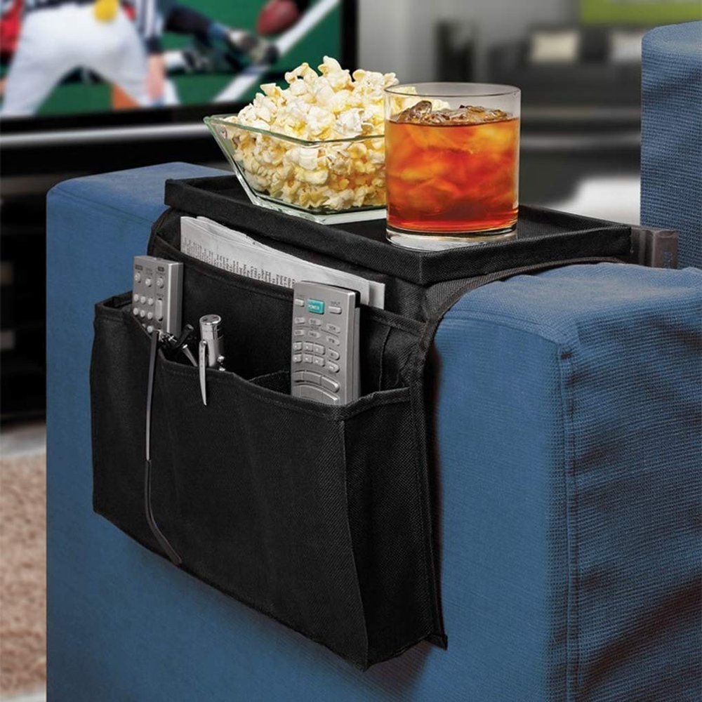 MioCloth Sofa Armrest Organizer, Waterproof Armrest Cover Couch Recliner Chair Arm Caddy TV Remote Control Storage Pocket Organizer Armrest Cover Space Saver Organizer Sofa Side Pouch Bag