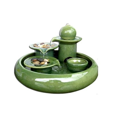 SHQ Desktop Fountain Ceramic Water Fountain Indoor Table-Top Water Fountain Tabletop Fountain for Bedroom Living Room Home Office (Color : Green), Blue,green