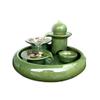 SHQ Desktop Fountain Ceramic Water Fountain Indoor Table-Top Water Fountain Tabletop Fountain for Bedroom Living Room Home Office (Color : Green), Blue,green view 1