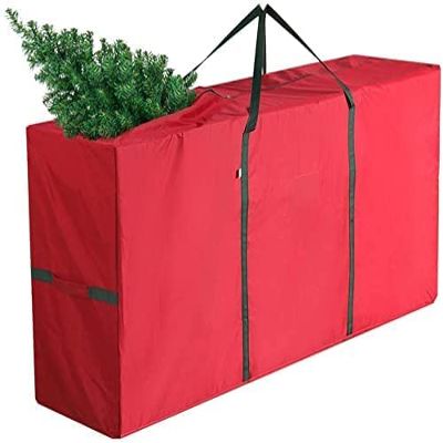 Green Christmas Tree Storage Bag Fits up to 7.5 ft Artificial Tree - Super Durable Oxford Canvas Xmas Decorations Container