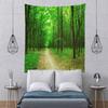 BELECO Green Forest Tapestry Backdrop Natural Scenery Tapestry Wall Hanging Woodland Pathway Yellow Fallen Leaves Nature Wall Tapestry Forest Landscape Tapestry for Bedroom Living Room Dorm Decor view 3
