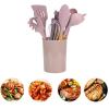 12-Piece Wooden Handle Silicone Cooking Set for Home, Kitchen, and Baking - High Heat Resistant, Non-Stick, Durable view 2