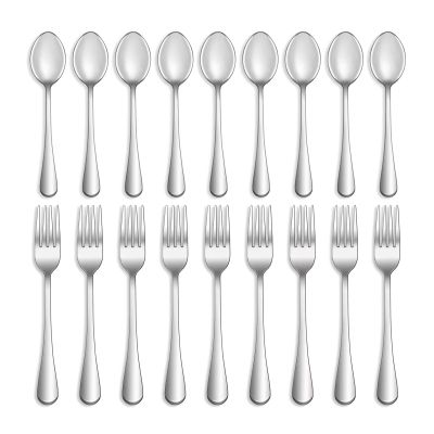 12 Pcs Forks and Spoons Silverware Set,Food Grade Stainless Steel Flatware Cutlery Set for Home,Kitchen and Restaurant,Mirror Polished,Dishwasher Safe - 6 Dinner Fork(8 inch) and 6 Teaspoon(6.5 inch)