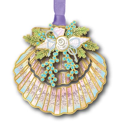 Beacon Design Sea Shell Collage Ornament, Tree Decoration for Coastal Beach Summer Retirement