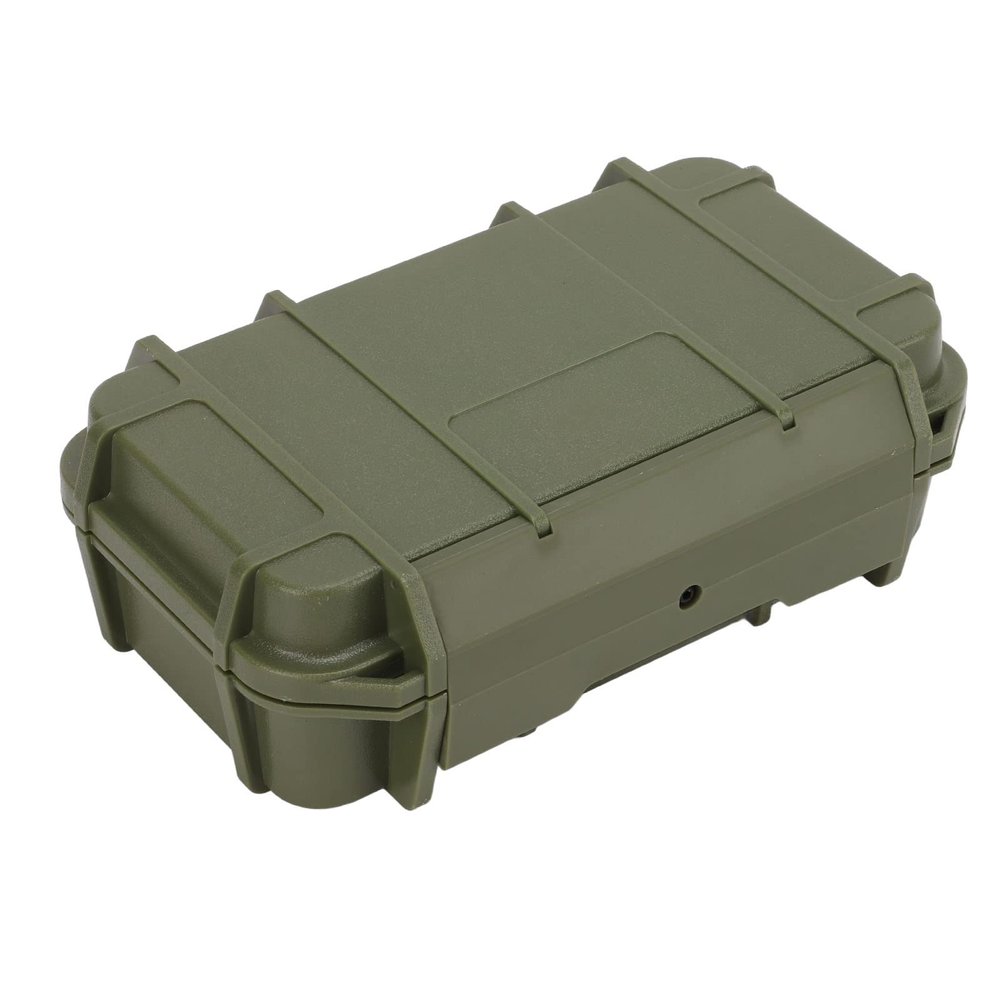 Alomejor Tool Case Camping Dryed Box Sealed Case ABS Storage Toolbox for Outdoor(Double Box, Army Green)